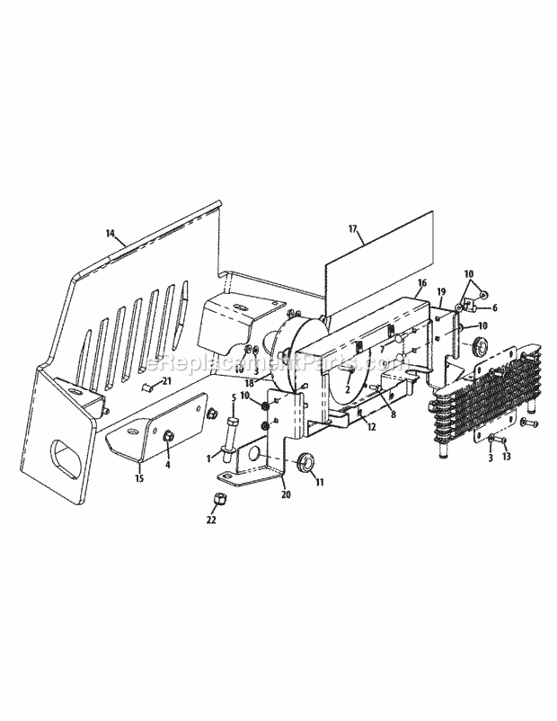 Bumper Assembly Diagram and Parts List for S6031-KW 53DI8DU6050 Cub Cadet Sprayer